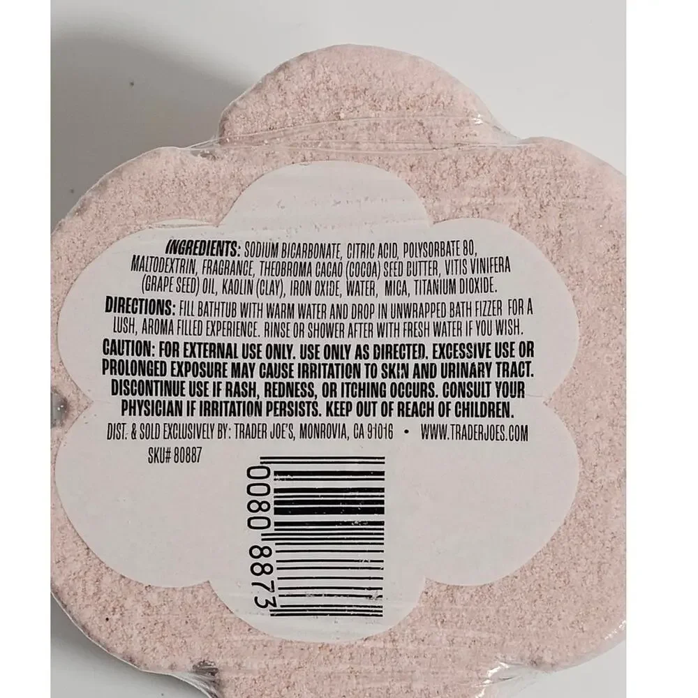 Trader Joe's 2pcs Bath Bombs Set Bath Fizzer Peony Scented Sparkle